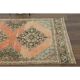 Tapis couloir vintage turc Oushak fait main en laine et coton orange des années 1970 112x402