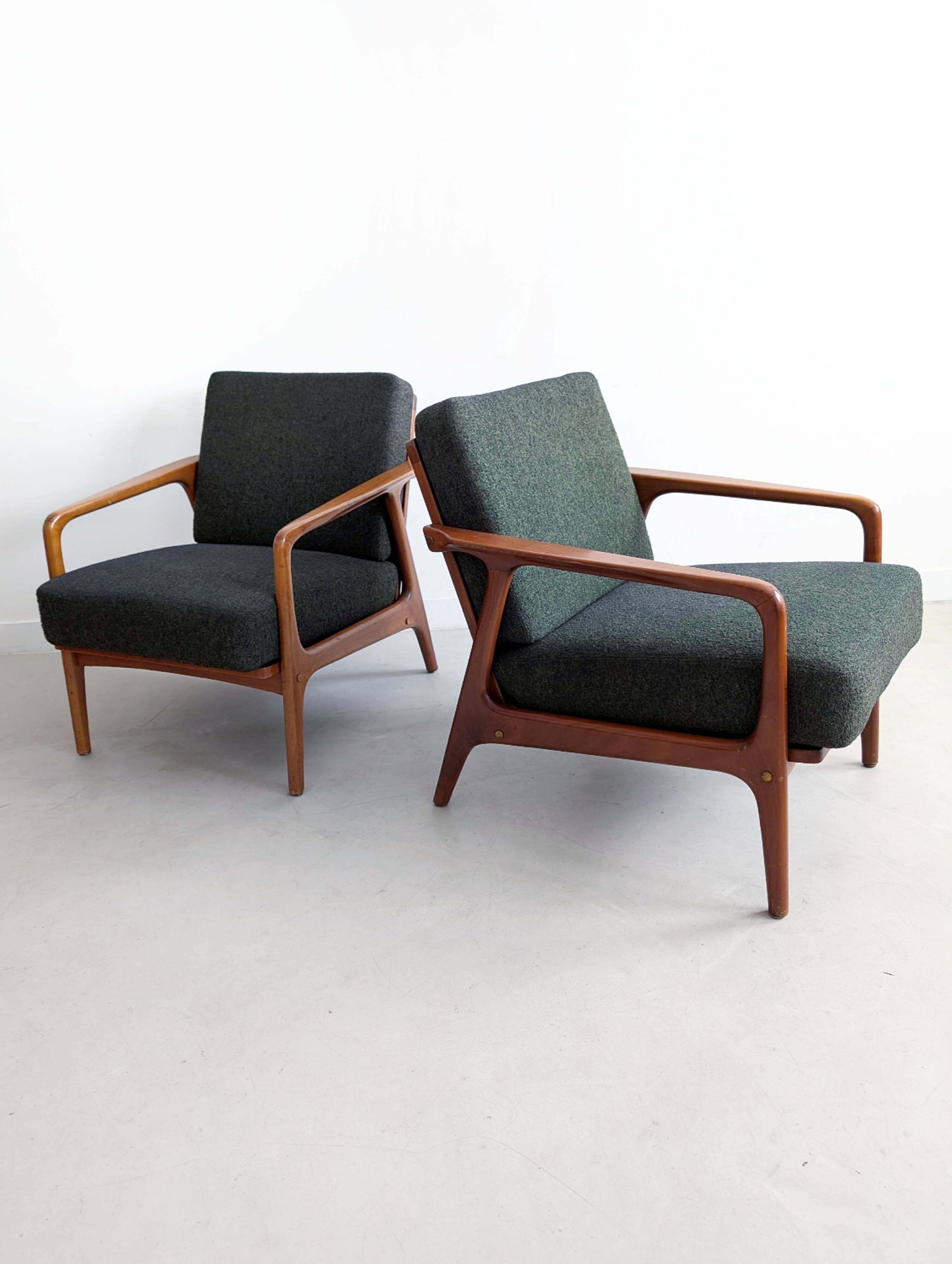 Forest Green Midcentury Armchairs 1960s