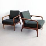 Fauteuils vert forêt du milieu du siècle des années 1960