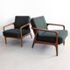 Fauteuils vert forêt du milieu du siècle des années 1960