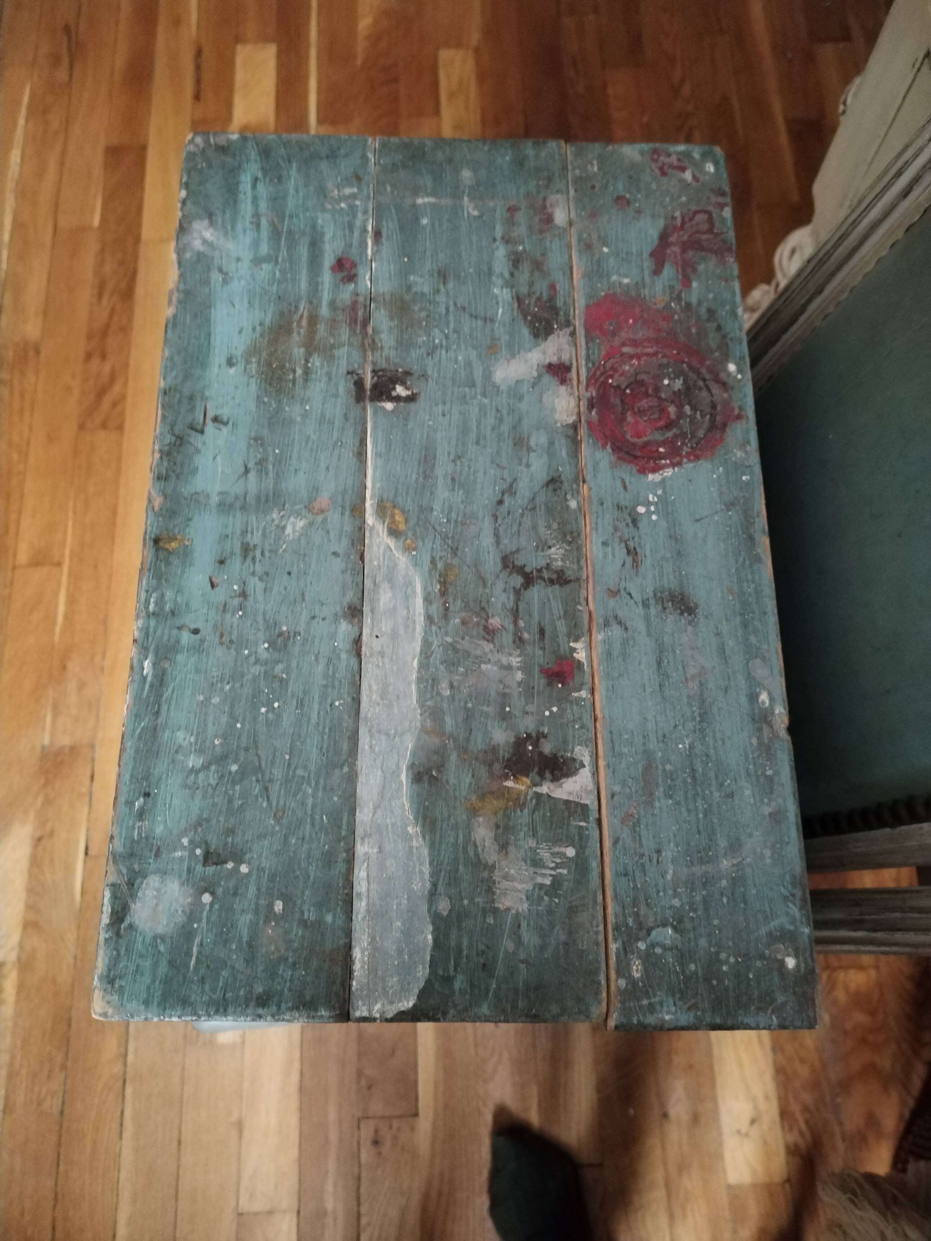Old patinated wooden chest 18th