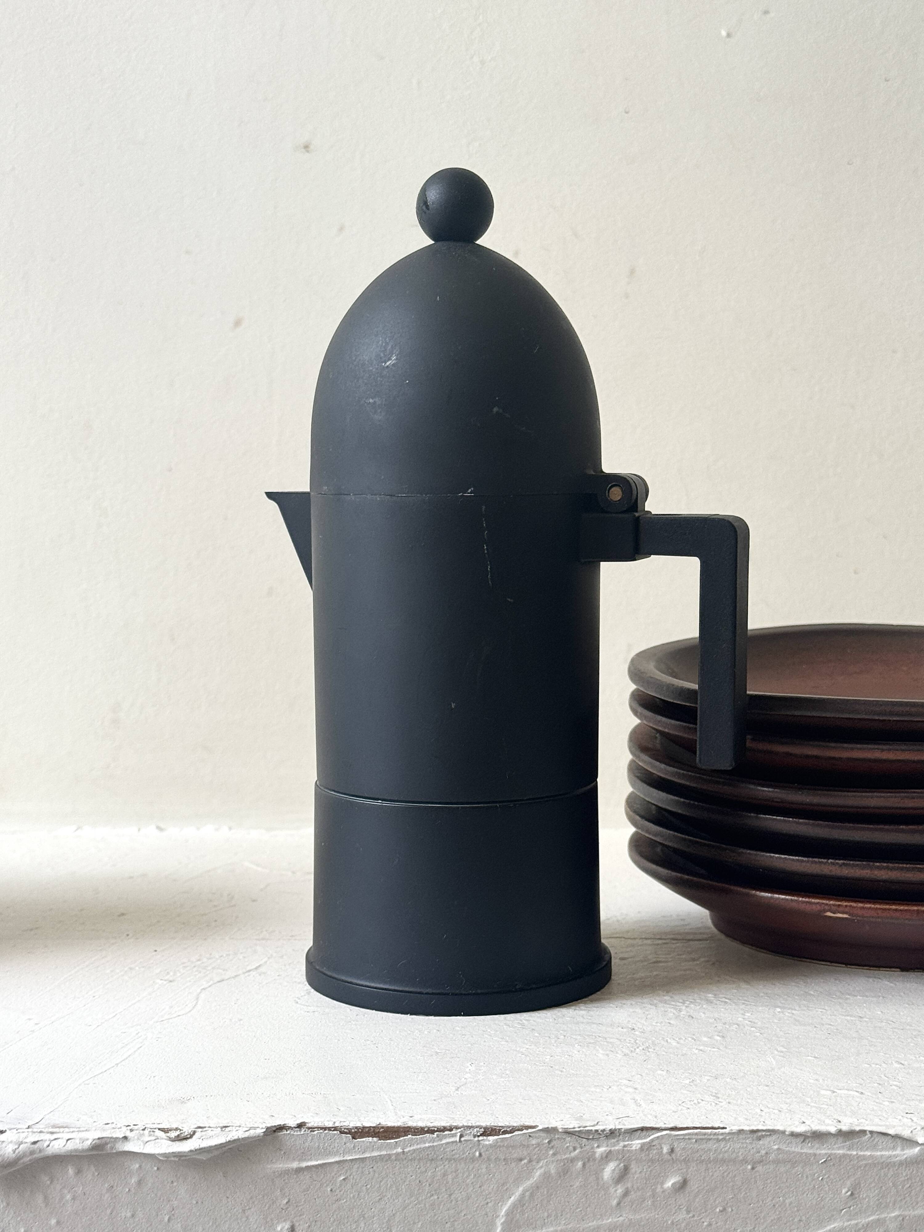 Black coffee maker design "La Cupola", Aldo Rossi for Alessi Italy 1988