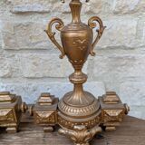 Pair of metal candelabra candle holders with 5 branches, 41cm