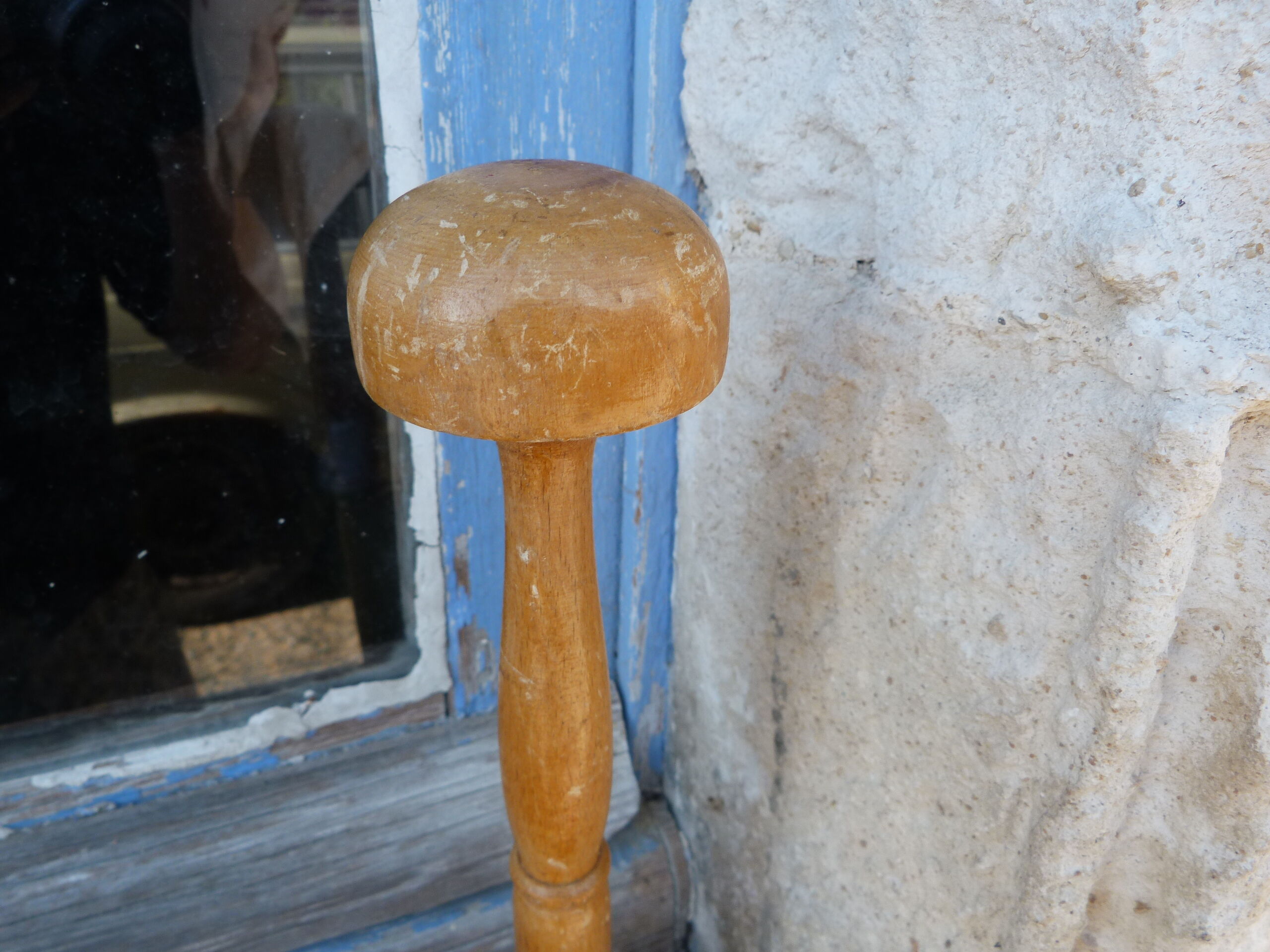 Old wooden hat door turned