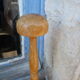 Old wooden hat door turned