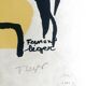 Fernand LEGER, Profile with Flower, c. 1948. Signed and stamped lithograph.
