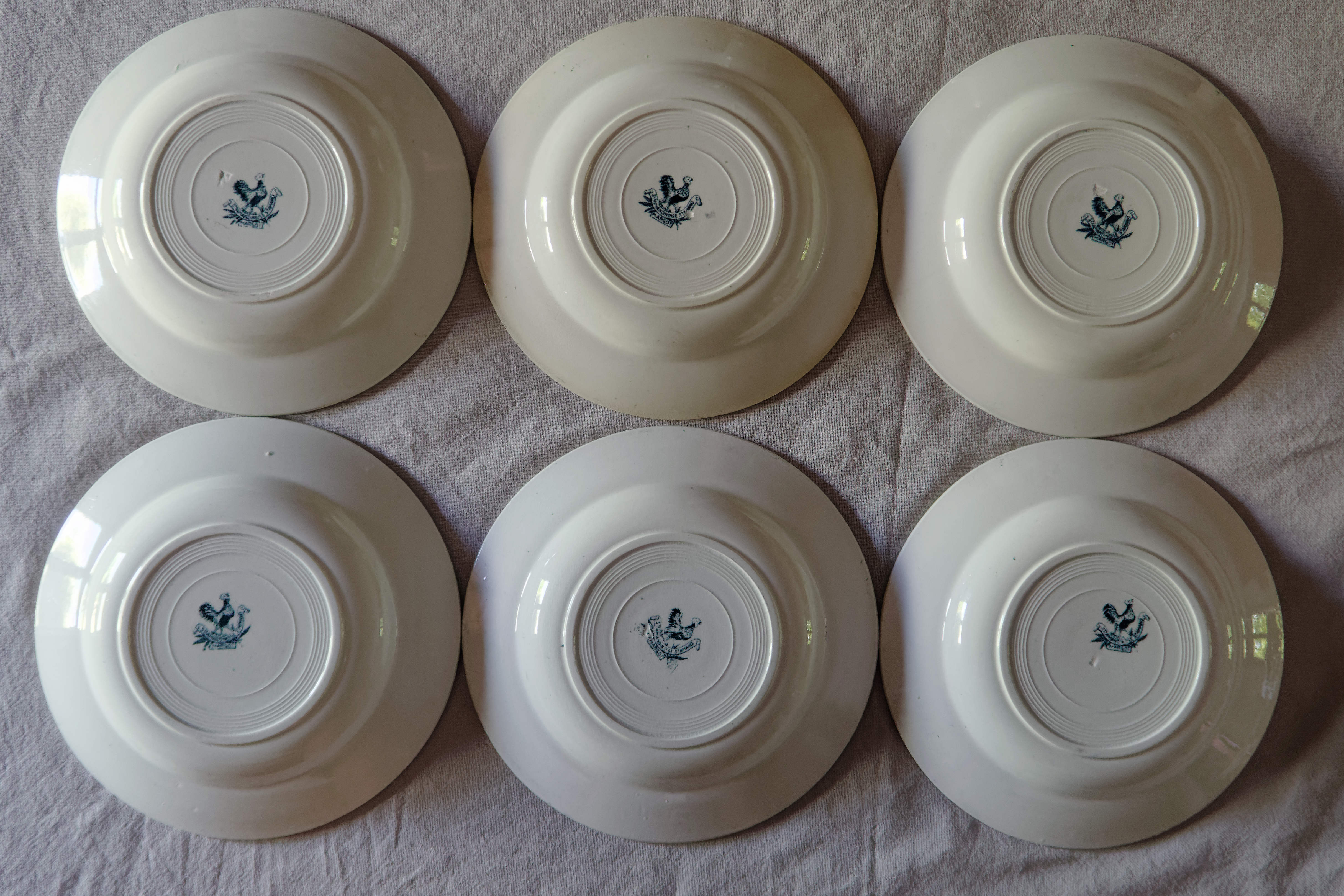 Lot 6 hollow plates old iron earth St Amand model Margot