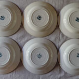 Lot 6 assiettes creuses anciennes terre de fer St Amand modèle Margot