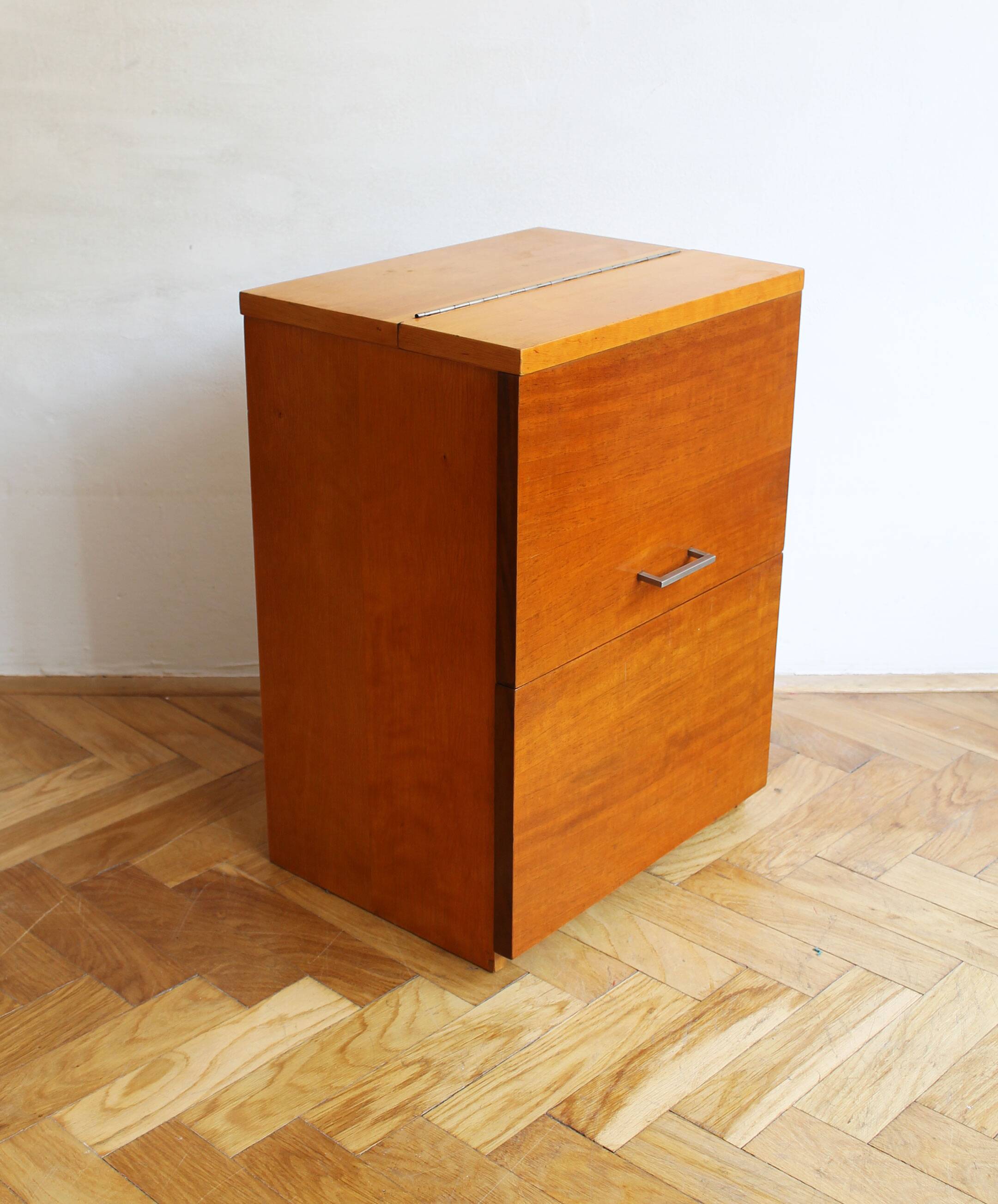 1960s Minimalist Drinks Cabinet with Top and Front Opening