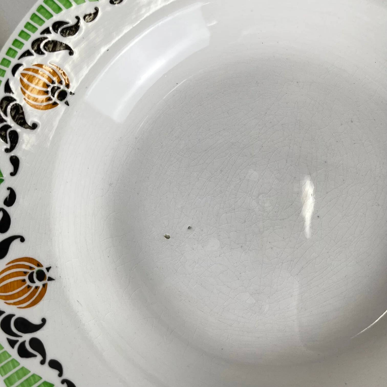 Set of 5 Sarreguemines "Maroussia" soup plates, early 20th century
