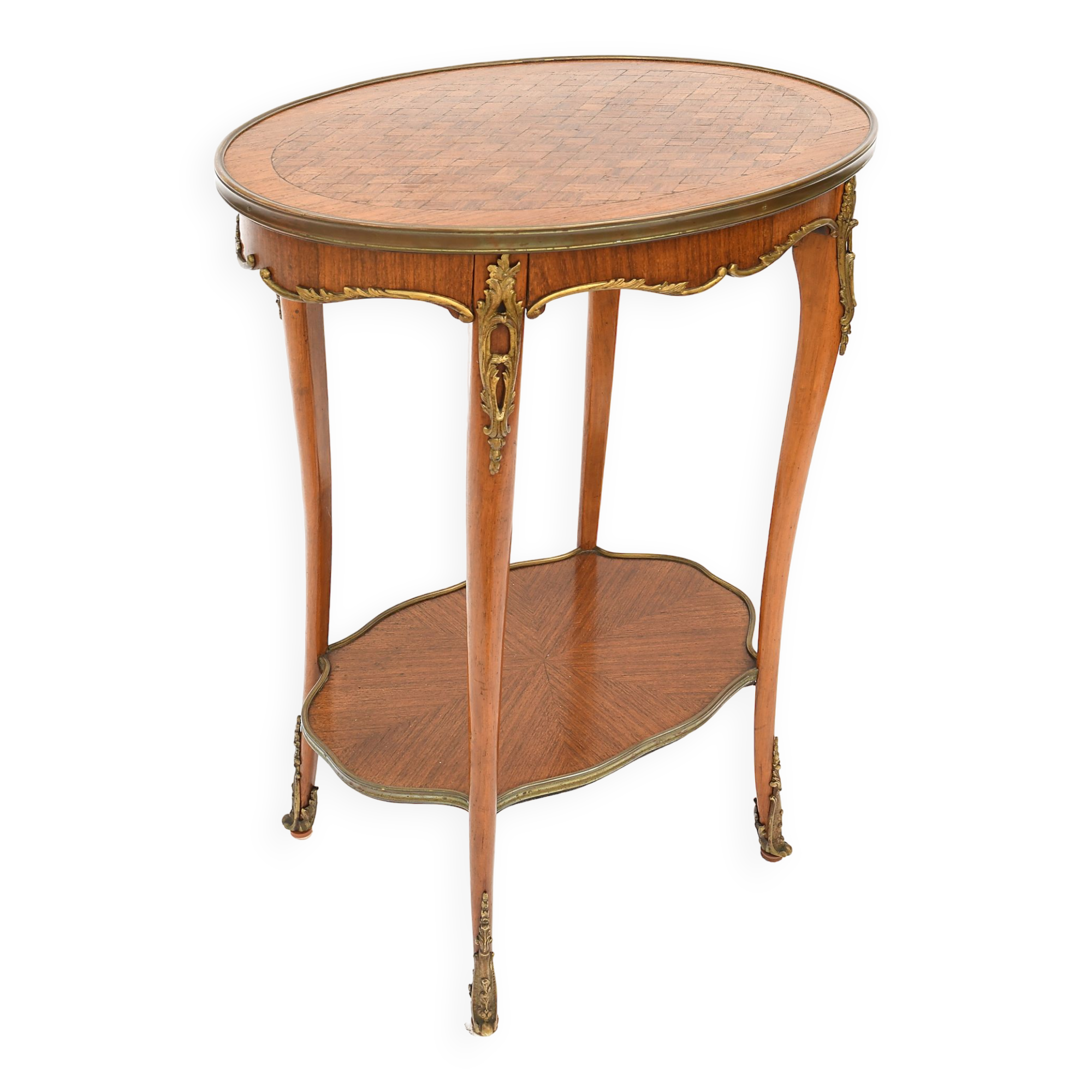 Louis XV style pedestal table in marquetry