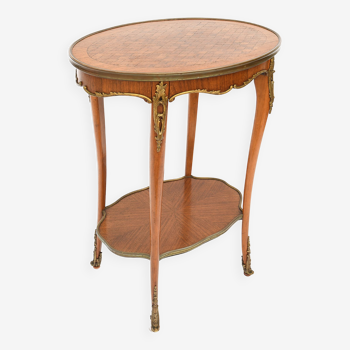 Louis XV style pedestal table in marquetry