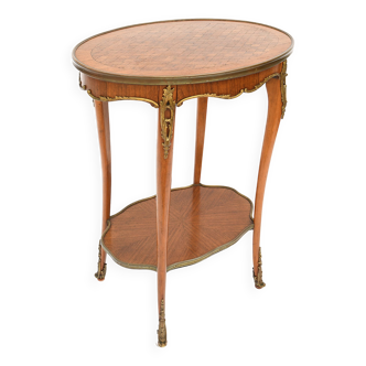 Louis XV style pedestal table in marquetry