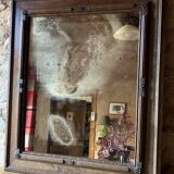 Art deco mirror in varnished wood, 1930s