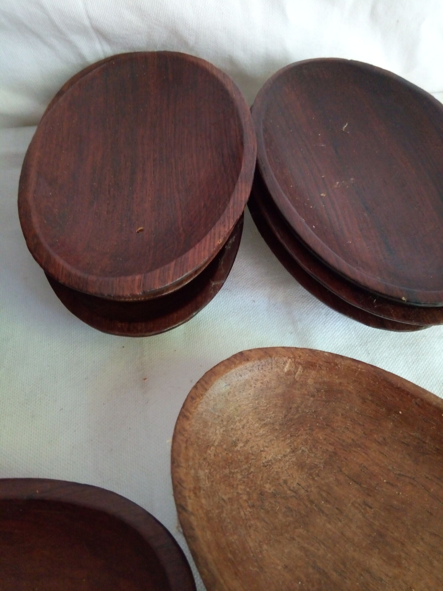 Salad and 10 exotic wooden ramekins, Africa of the 1970