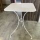 White square bistro table for bar café terrace garden metal 1950 white
