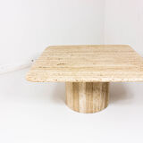 Square travertine coffee table