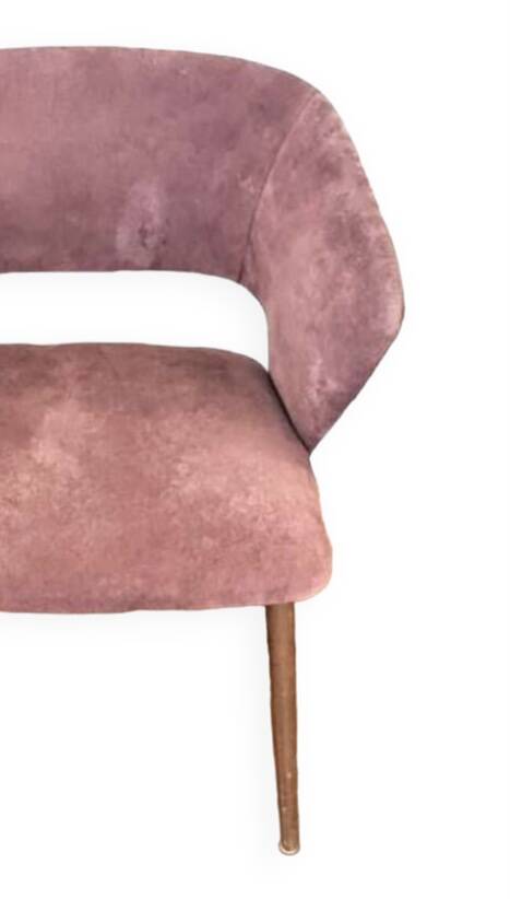 Vintage Scandinavian chair in teak and velvet