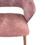 Vintage Scandinavian chair in teak and velvet