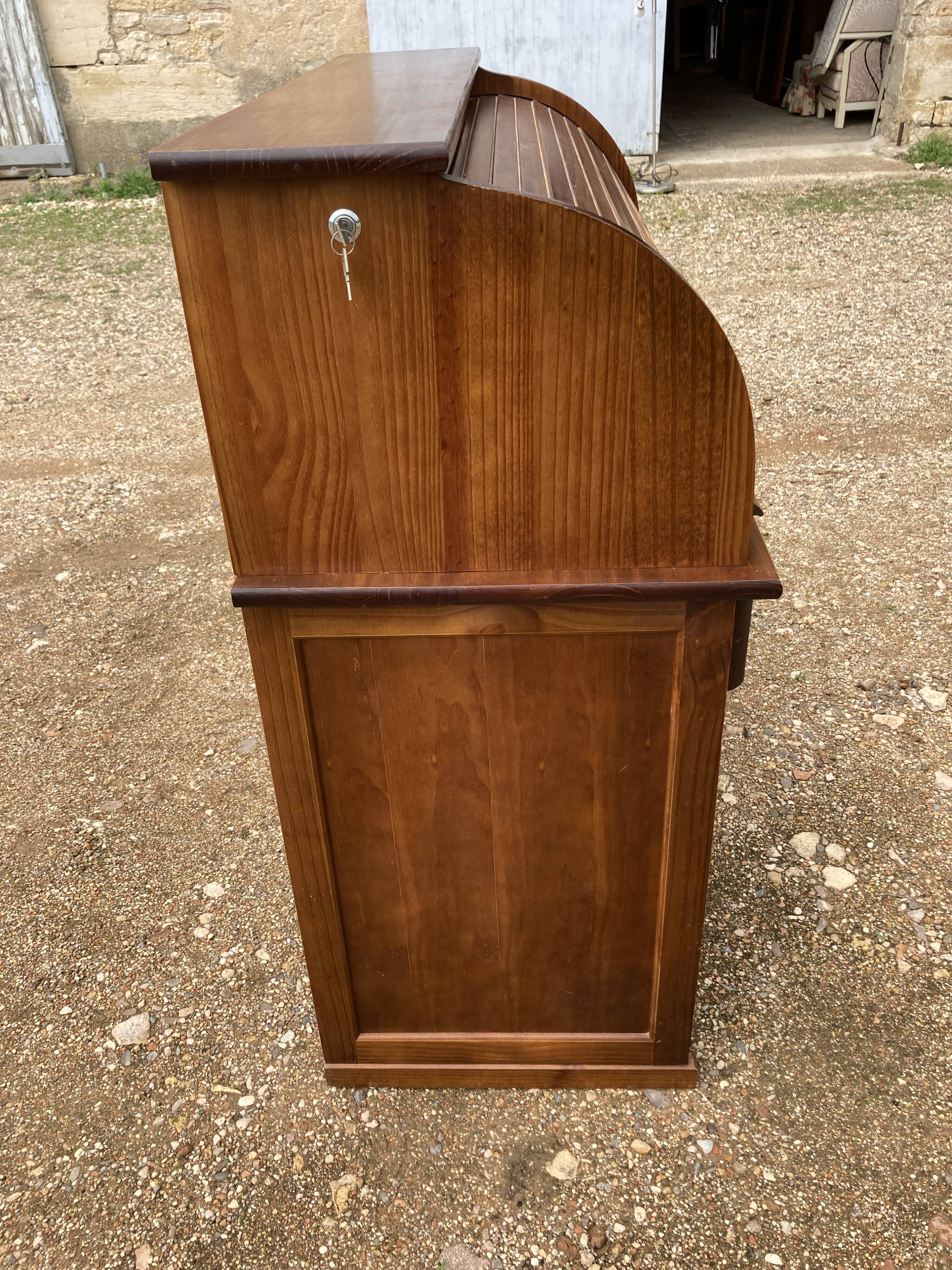 XXth pine cylinder desk