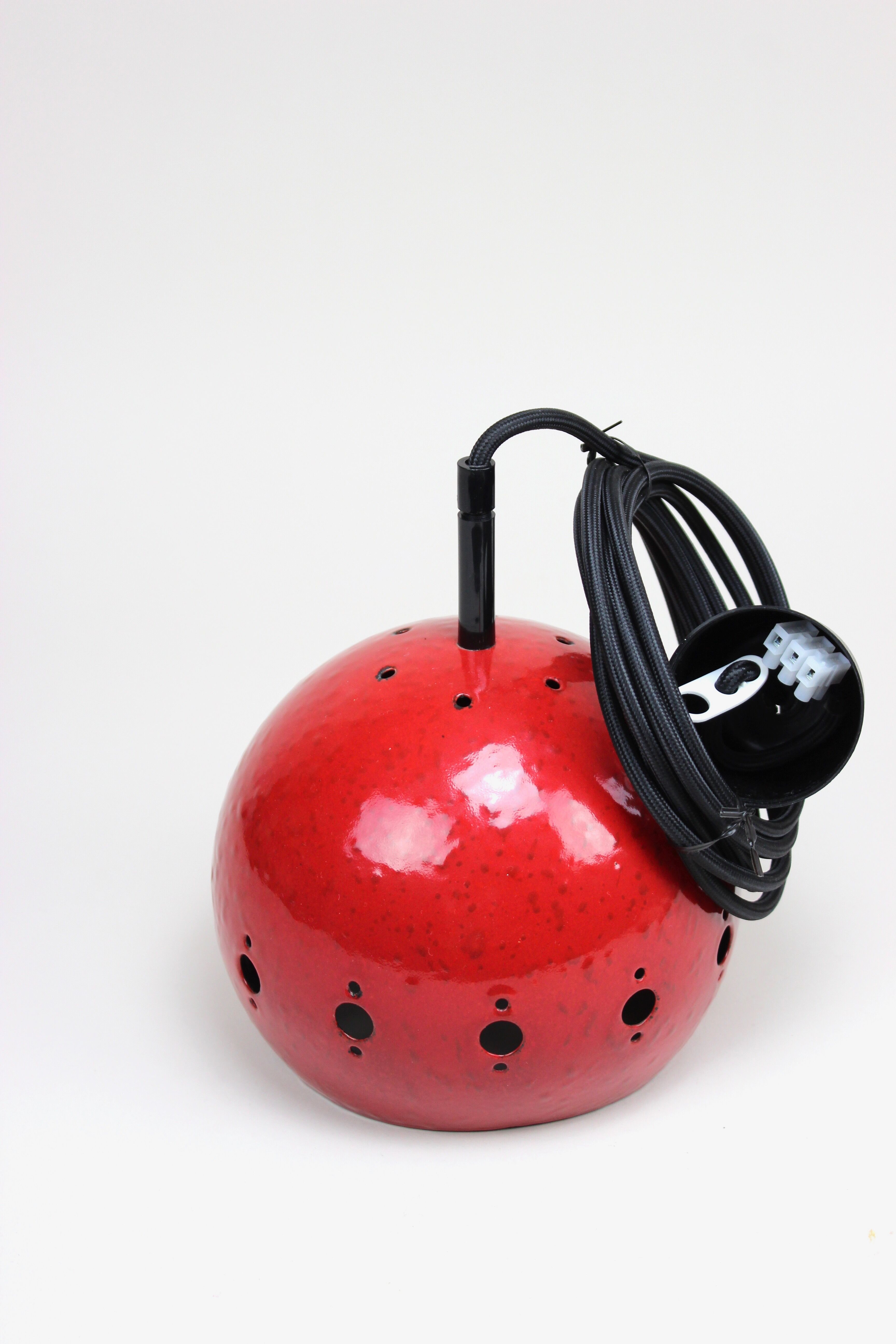 Vintage ball lamp, enamel, 70's, scandinavian design