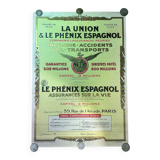 Old poster of union the phoenix spanish insurance, 1926, imp. e.bonnardel