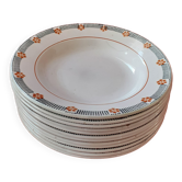 Set of 12 hollow plates St Amand. Paramè model.