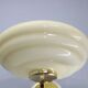Pair of Czechoslovak Art Deco wall sconces from the 1940s in brass with opaline glass shades.