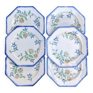 Lot de 6 assiettes anciennes - longwy