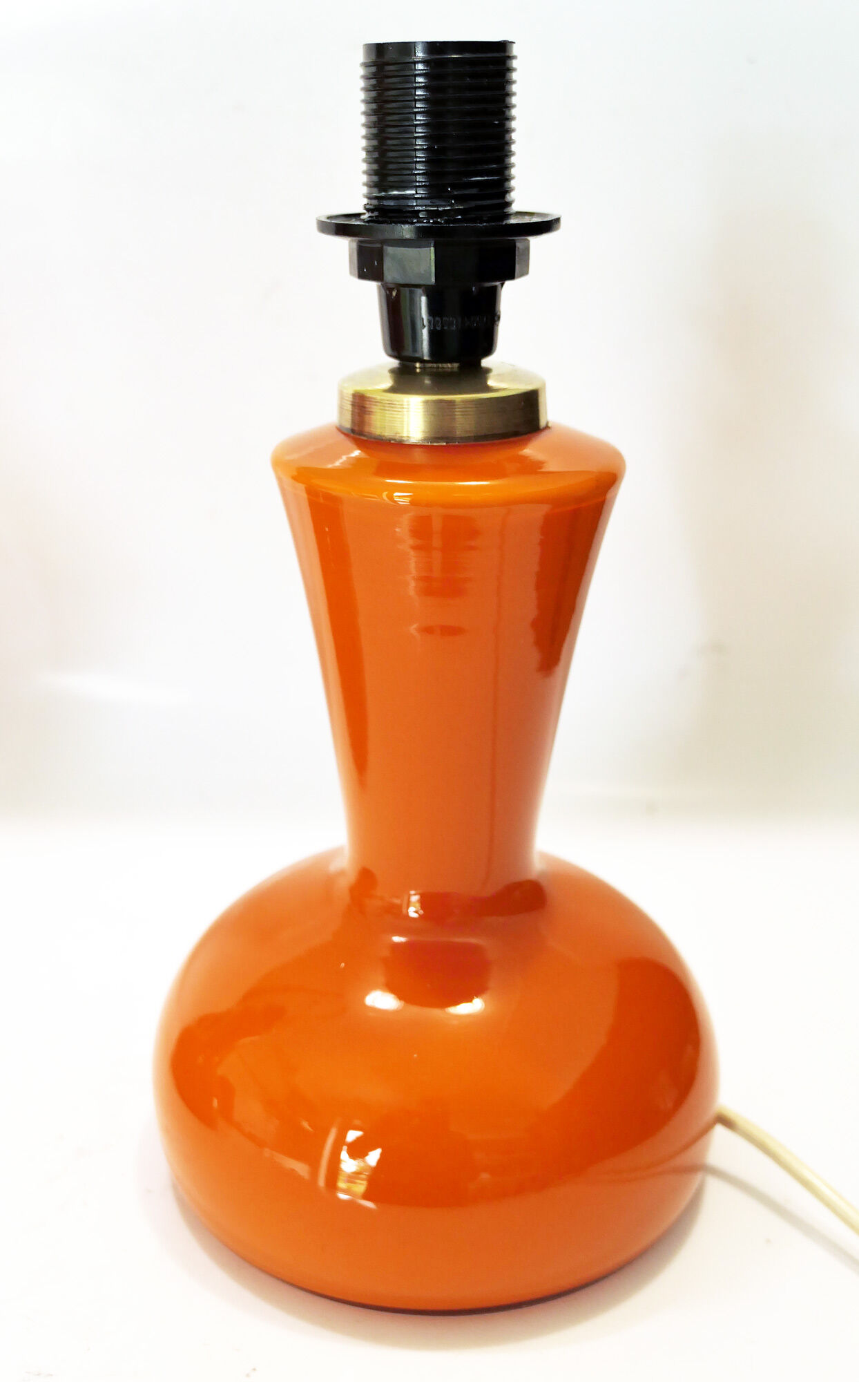 Paire de lampes de table verre orange 1960's