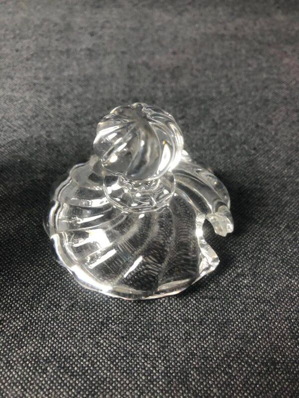 Pot à confiture/pot à moutarde/pot à miel en cristal Baccarat des années 1980 avec couvercle, modèle Bamboo