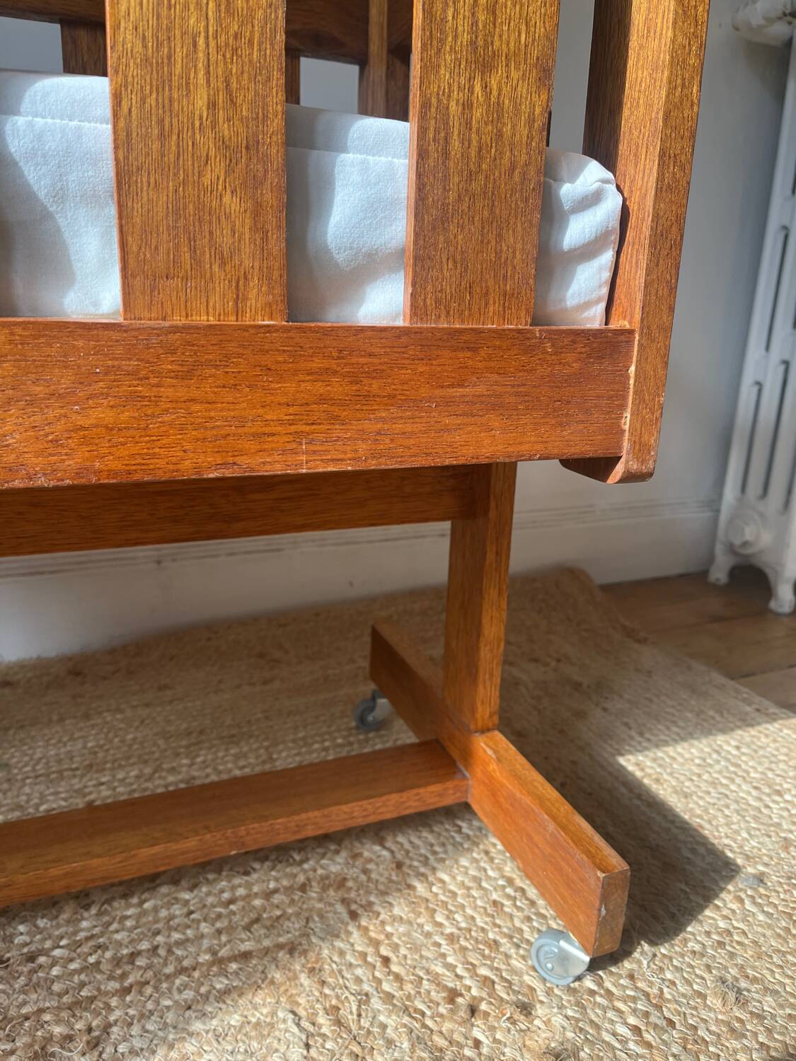 Vintage Scandinavian wooden cradle