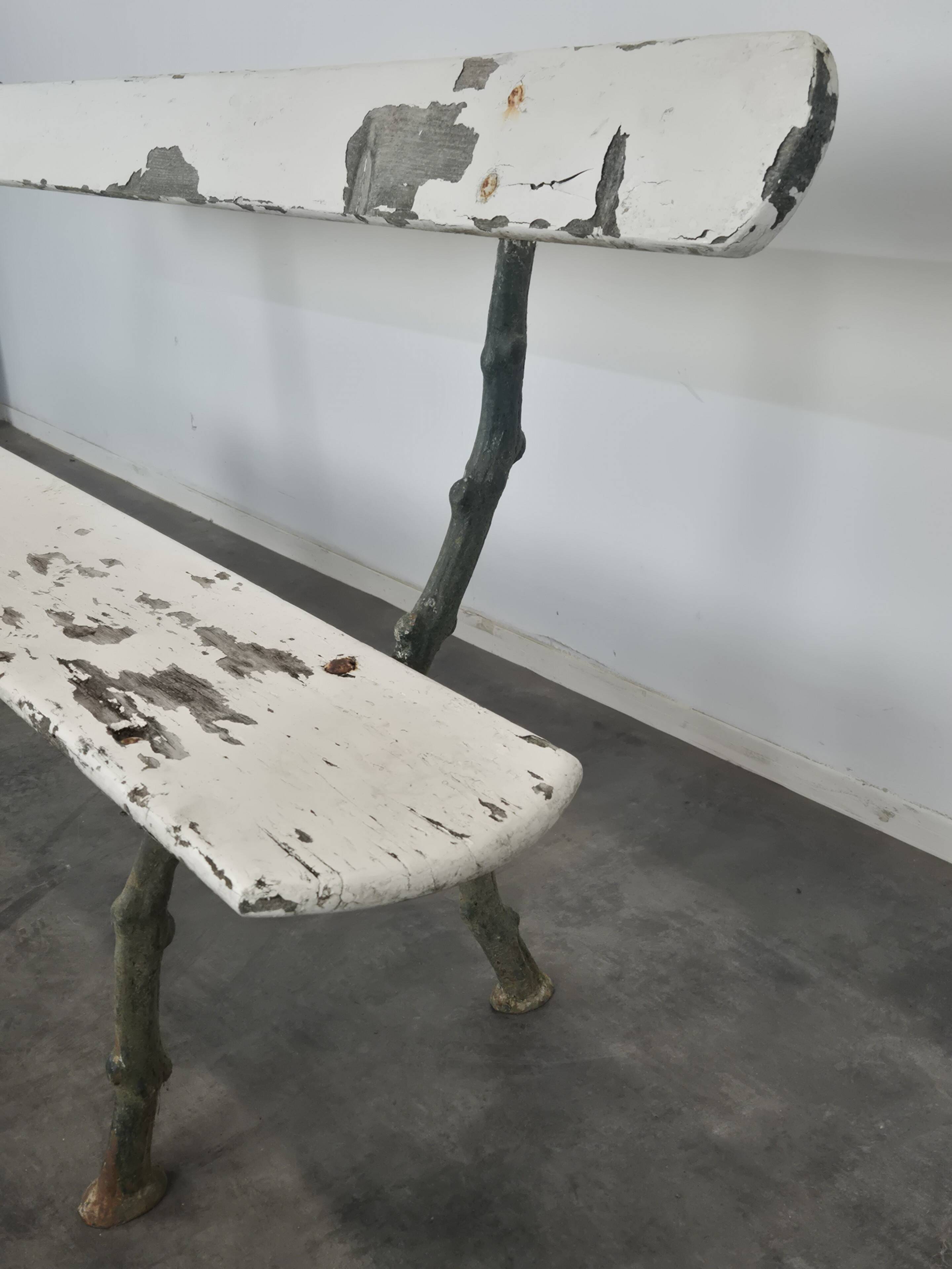 Garden bench in cast iron, tree branch model.