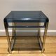 Plexiglas and blue chrome table