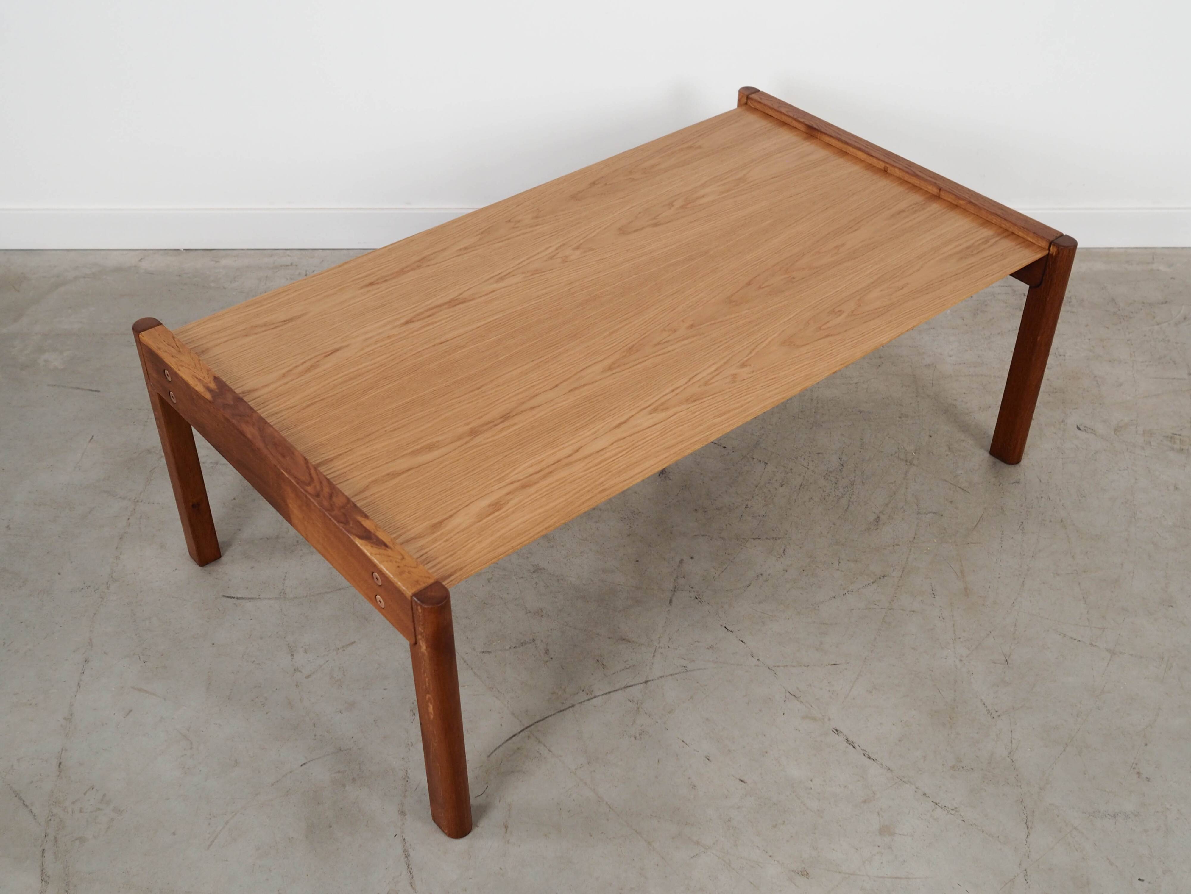Oak coffee table, Danish design, 1970s, made in Denmark