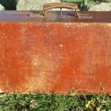 suitcase, wooden trunk