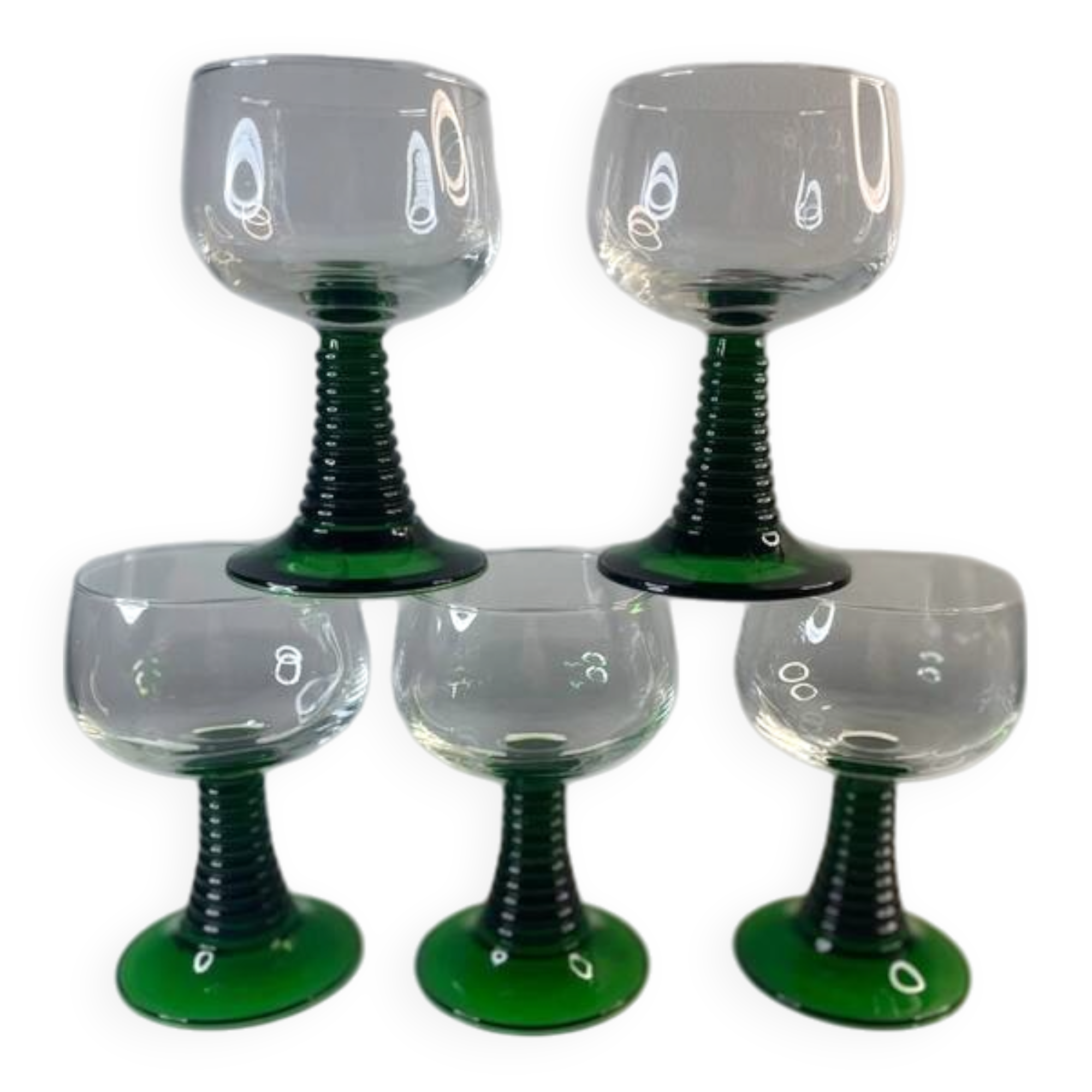 5 verres Roemer vintage