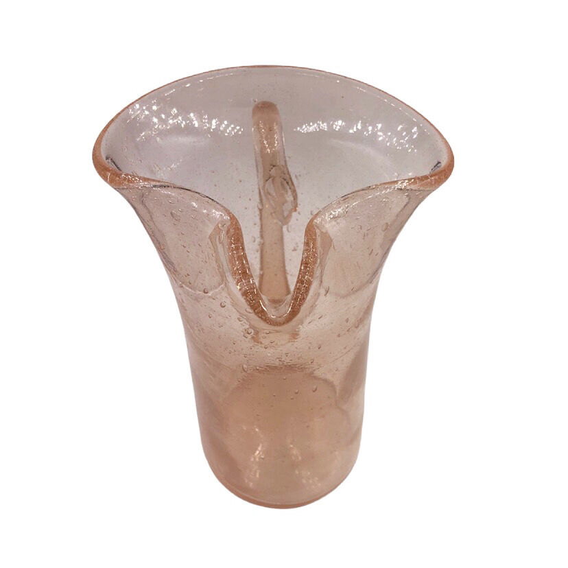 Artisanal pitcher in bulled glass