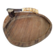 Wooden butter dish and knife