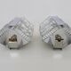 Pair of modernist 1970s glass and chrome metal wall sconces