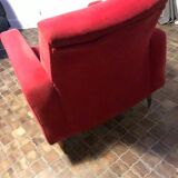 Vintage armchair from the 60s/70s in red velvet