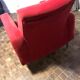 Vintage 1960s/70s armchair in short red velvet