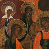 Large Russian Religious Icon “The Holy Trinity”, 18th Century