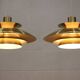 Rare golden pair of Danish design lamps  - great condition.