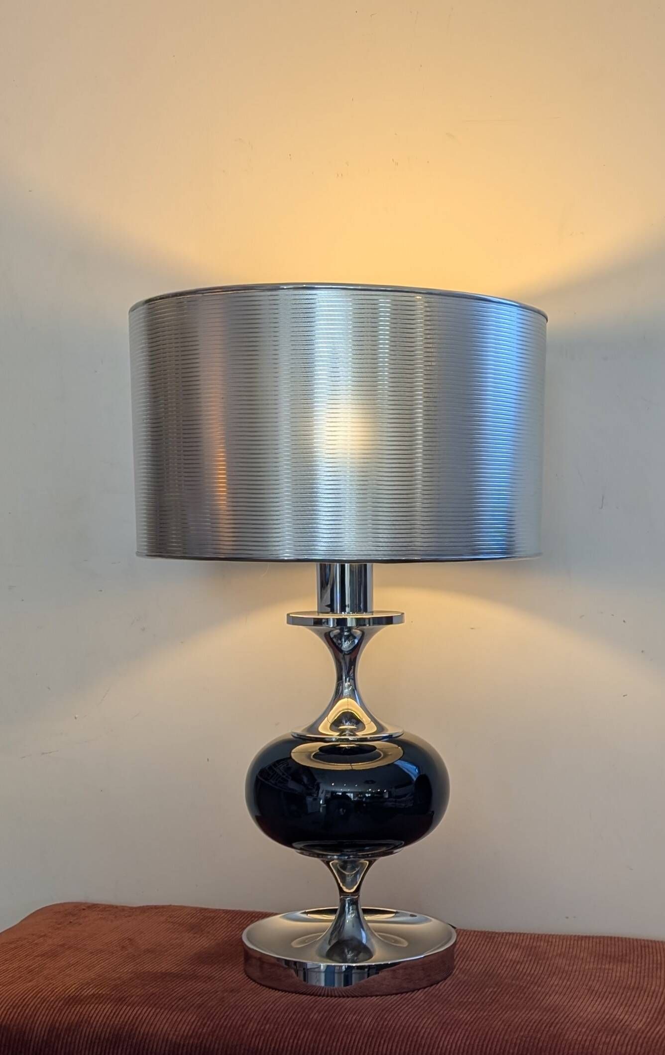 Lampe Space Age en chrome et verre