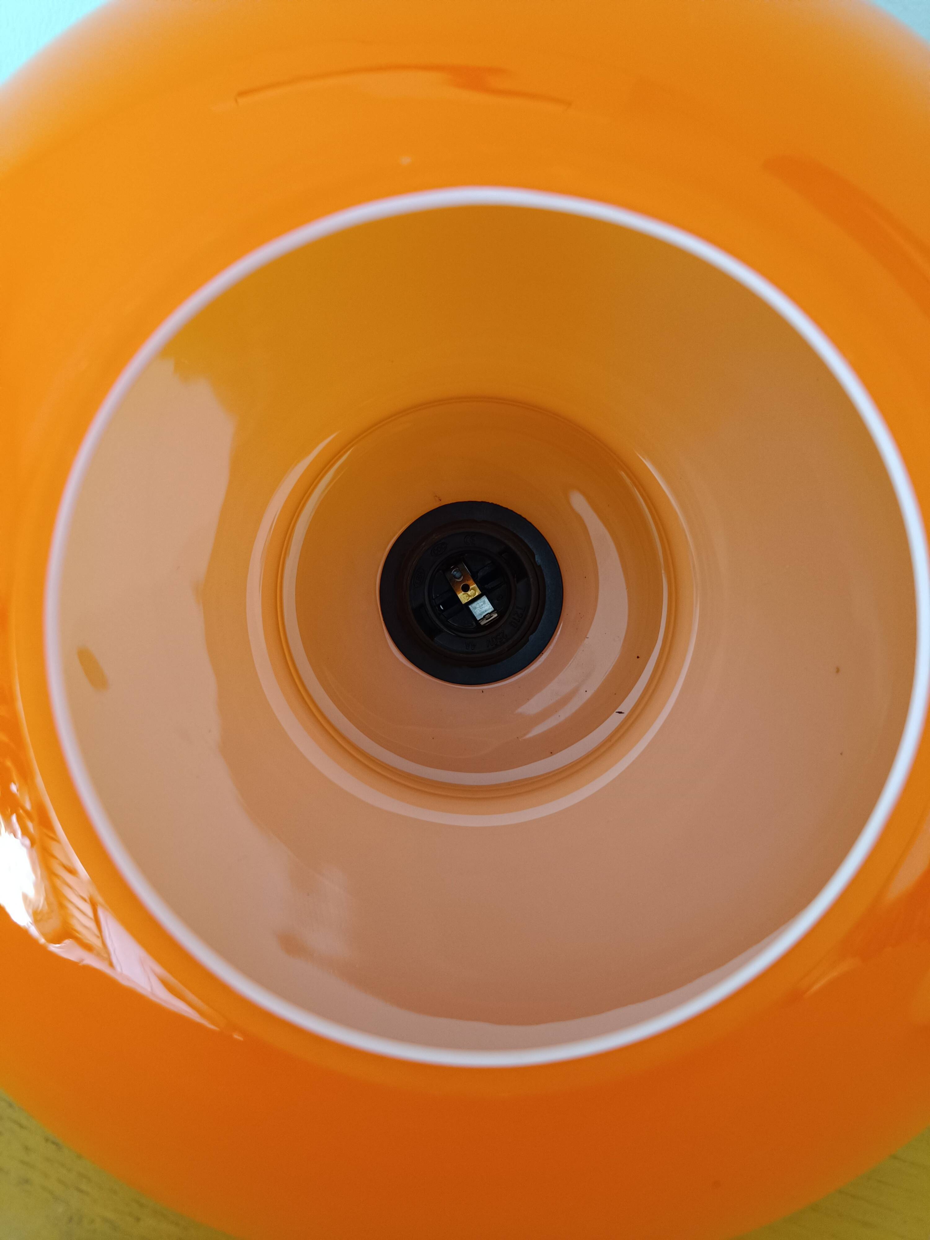 Lustre opaline orange années 70