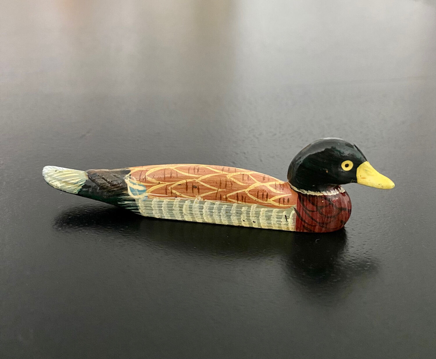 6 porte-couteaux forme canard bois laqué