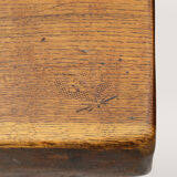Handmade Oak brutalist table by Mobichalet, Belgium 60s.