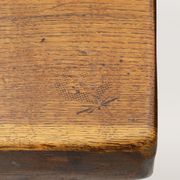 Handmade Oak brutalist table by Mobichalet, Belgium 60s.