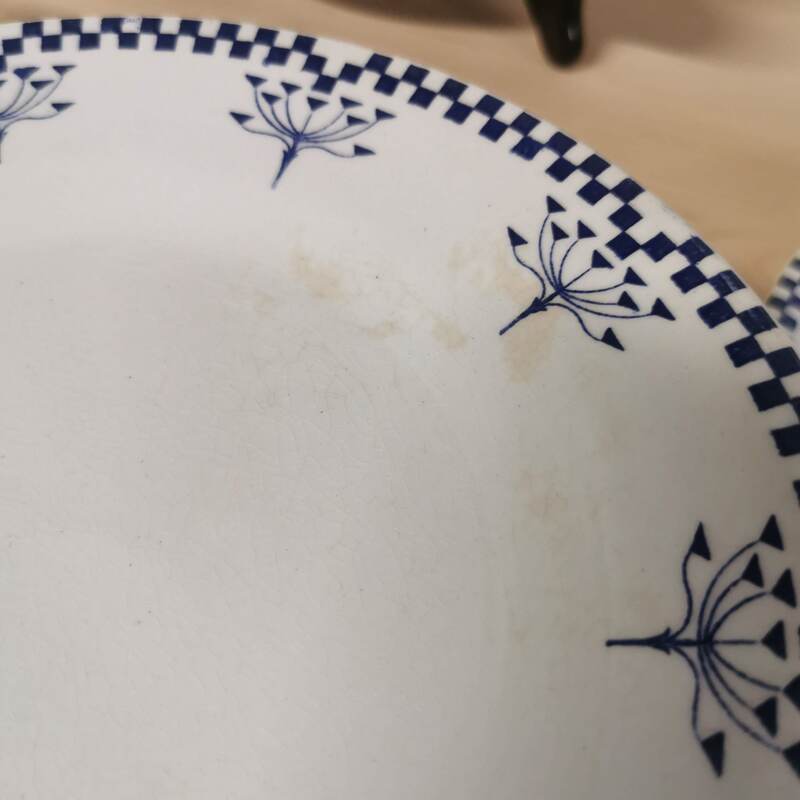 Checkerboard dessert plate - Creil and Montereau